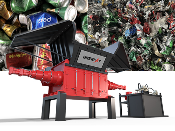 Lançamento pesado: Triturador de metal hidráulico de um eixo ENERPAT atualizado para processamento eficiente de metal
